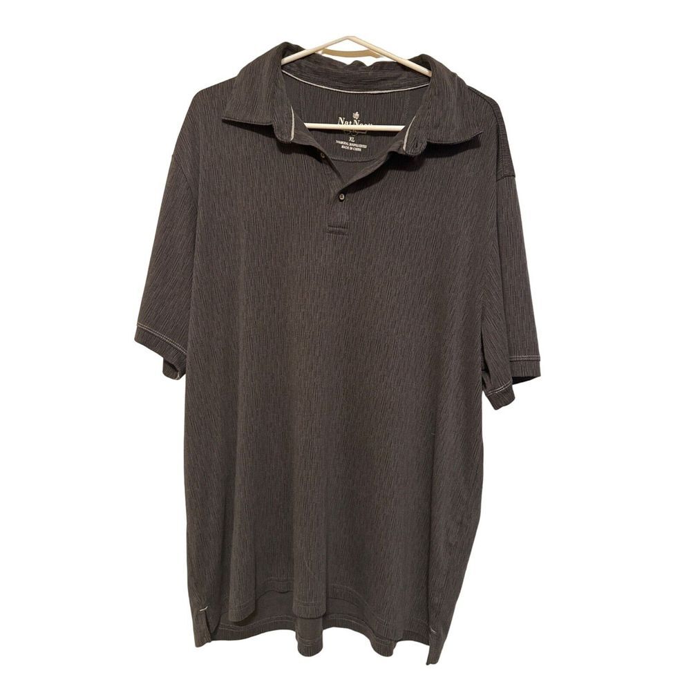 Nat Nast grey men's short‎ sleeve polo shirt size XL